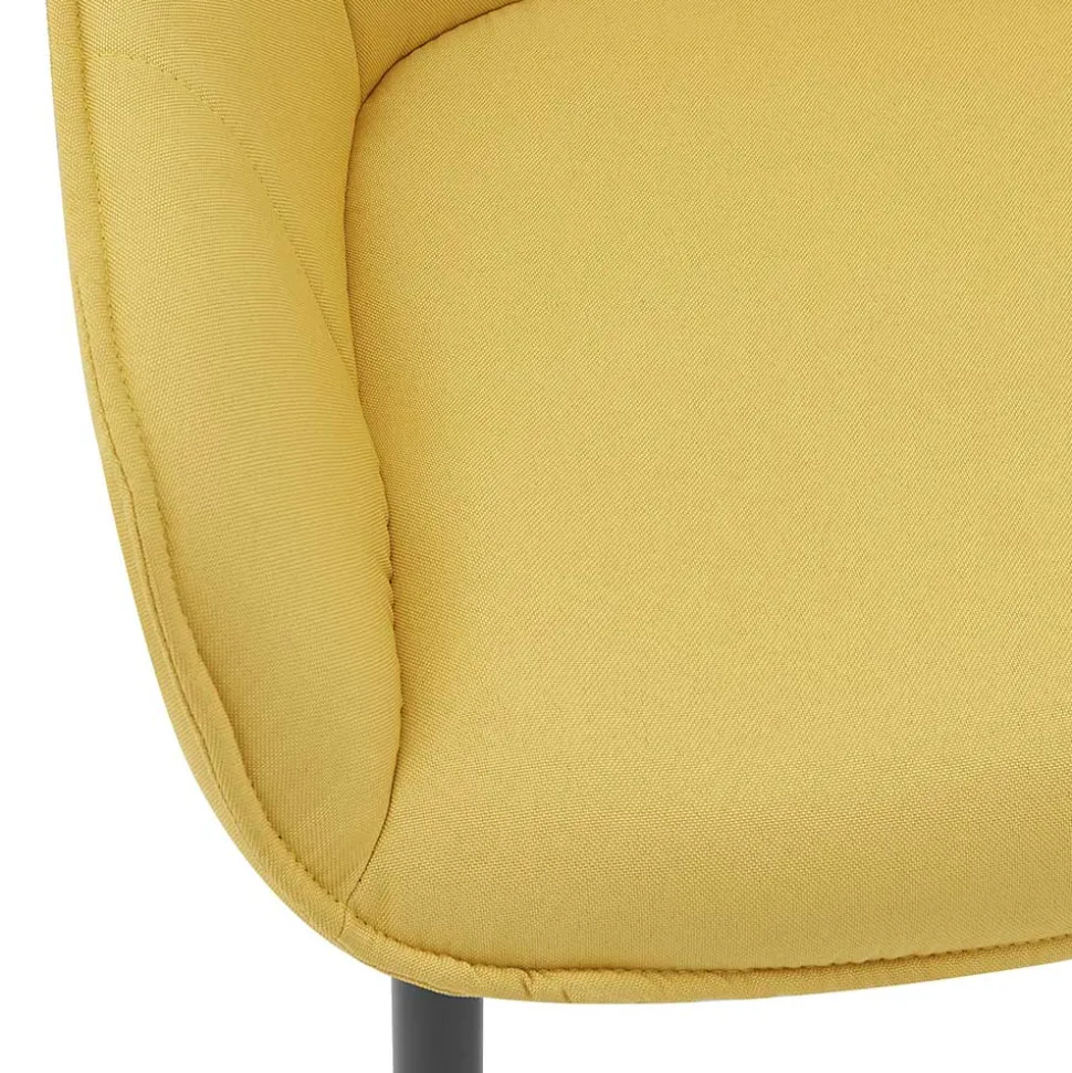 Armlehnenstuhl in Gelb Leinenstoff - Campiona