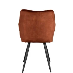 Armlehnenstuhl in Rost Braun Velours - Welinda