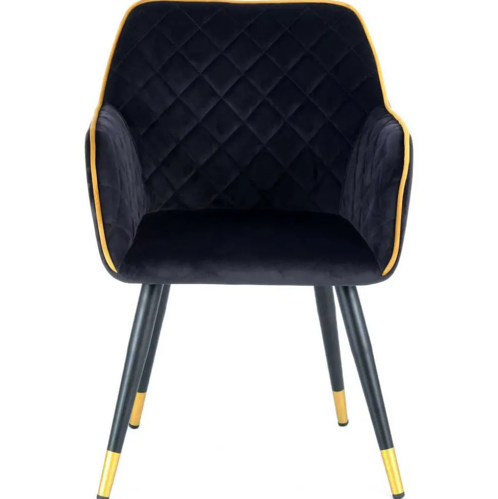 Armlehnenstuhl in Schwarz und Gold - Scope