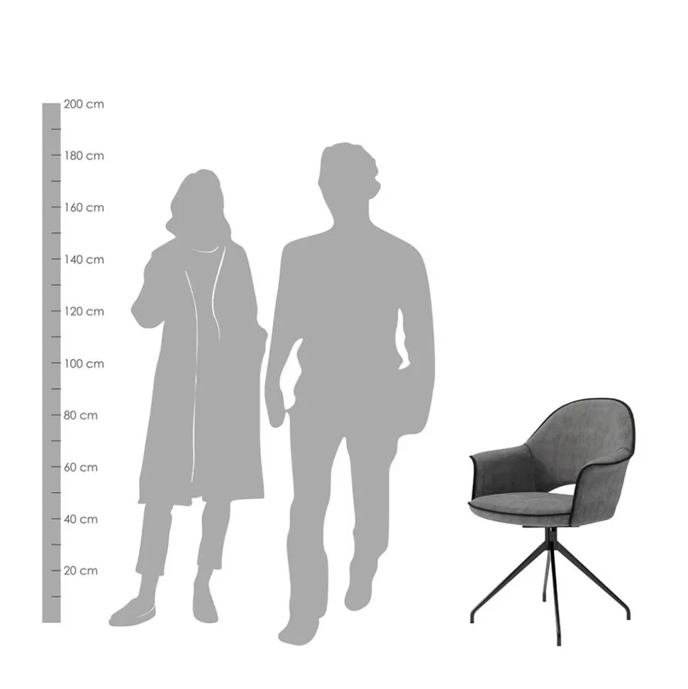 Armlehnenstuhl um 180 Grad drehbar - Watenora (2er Set)