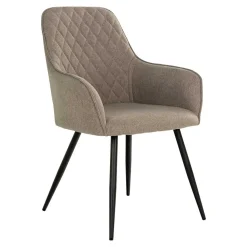 Armlehnstühle in Graubraun Stoff - Vojeco (2er Set)