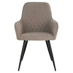 Armlehnstühle in Graubraun Stoff - Vojeco (2er Set)