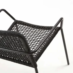 Armlehnstuhl aus Kordel Geflecht - Osbry (4er Set)