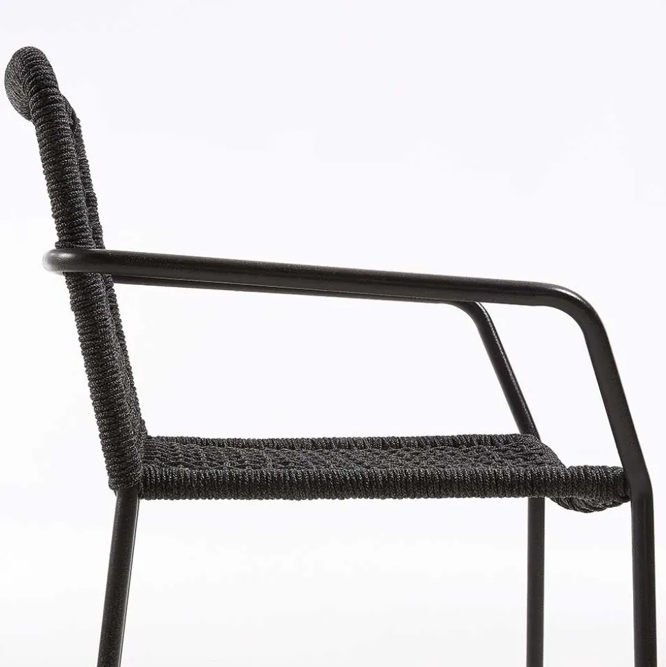 Armlehnstuhl aus Kordel Geflecht - Osbry (4er Set)