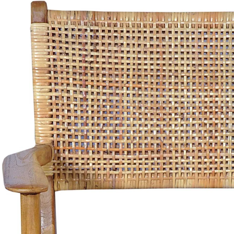 Armlehnstuhl aus Rattangeflecht & Teakholz - Casserra