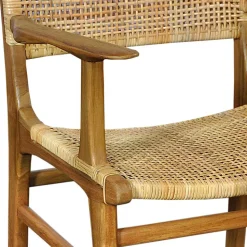 Armlehnstuhl aus Rattangeflecht & Teakholz - Casserra