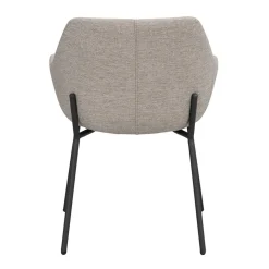 Armlehnstuhl aus Webstoff Hellgrau - Beau (2er Set)