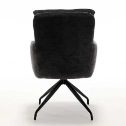 Armlehnstuhl in Anthrazit Chenille - Emgo (2er Set)