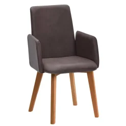 Armlehnstuhl in Dunkelbraun und Wildeiche - Sagavi