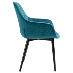 Armlehnstuhl in Türkis Blau & Schwarz - Nizza