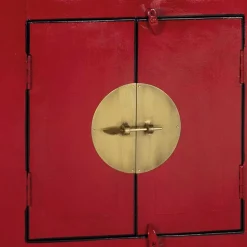 Asia Design Sideboard aus Massivholz in Rot - Iscian