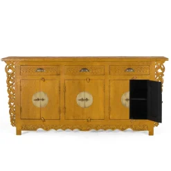 Asia Style Sideboard in Ocker Gelb - Nelu