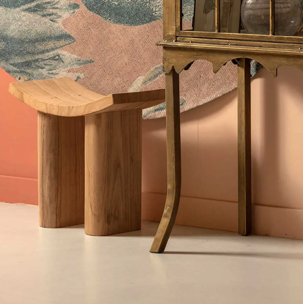 Asiatischer Hocker aus Paulownia massiv - Dualko