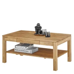 Asteiche Sofatisch mit Schublade und Ablage - Hoxtona