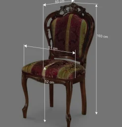 Aufwändig gestalteter Esstischstuhl Magari im Barock Stil