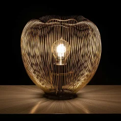 Ausgefallene Tischleuchte in Messingfarben - Ezenta