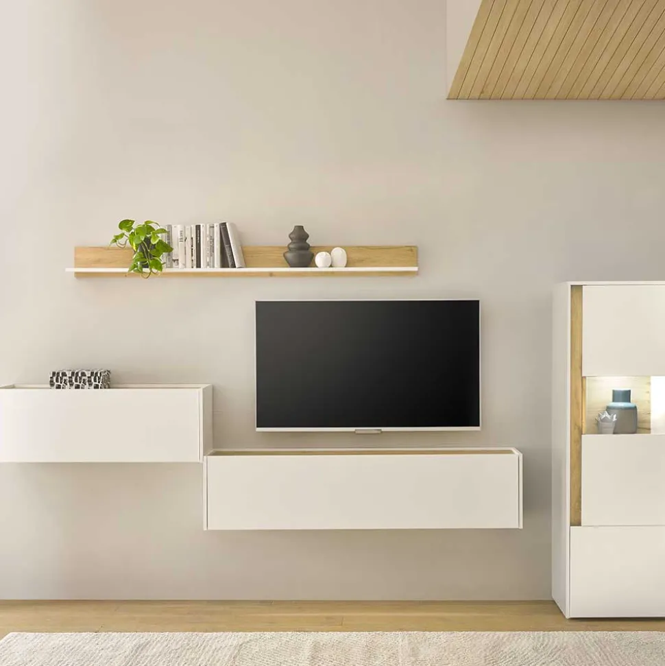 Ausgefallene Wohnwand Möbel Set - Nonessia (vierteilig)