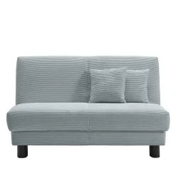 Ausklappbares Sofa aus Cord in Hellblau - Rachel