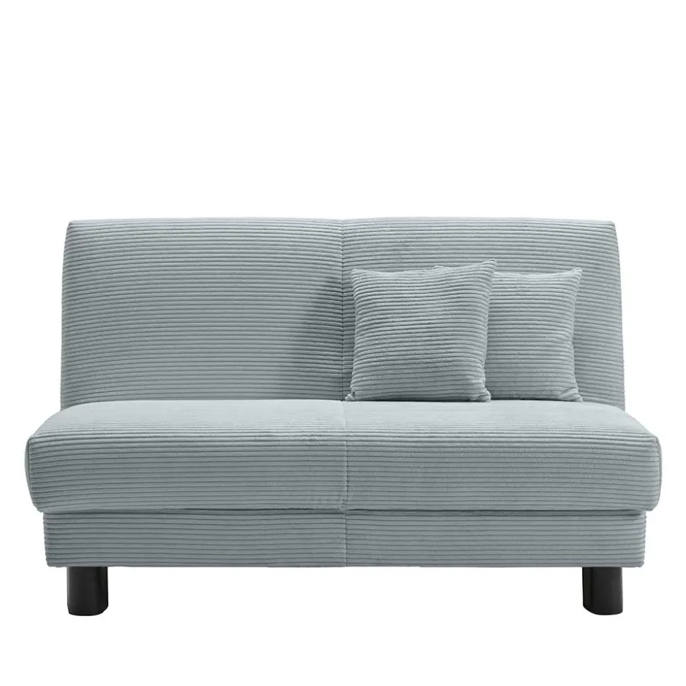 Ausklappbares Sofa aus Cord in Hellblau - Rachel