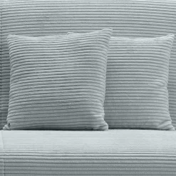 Ausklappbares Sofa aus Cord in Hellblau - Rachel