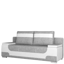 Ausklappbares Sofa in Beigegrau und Weiß - Liron