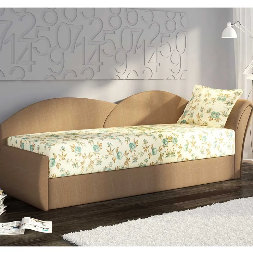 Ausziehbare Recamiere mit mehrfarbigem Blumenmuster - Laci