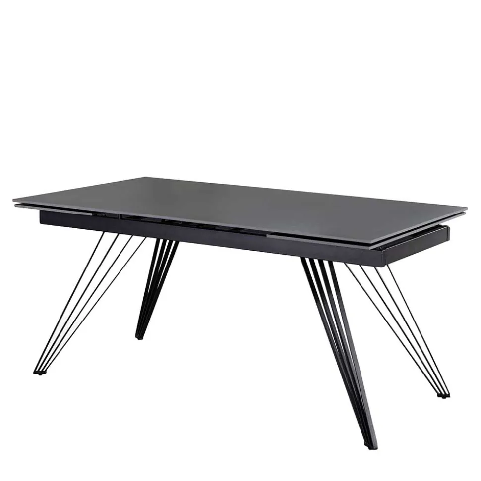 Ausziehbarer Esstisch in Dunkelgrau Keramik - Filios