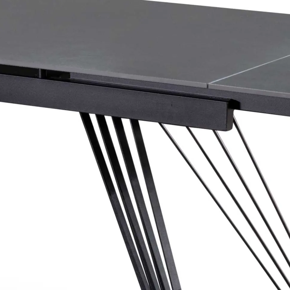 Ausziehbarer Esstisch in Dunkelgrau Keramik - Filios