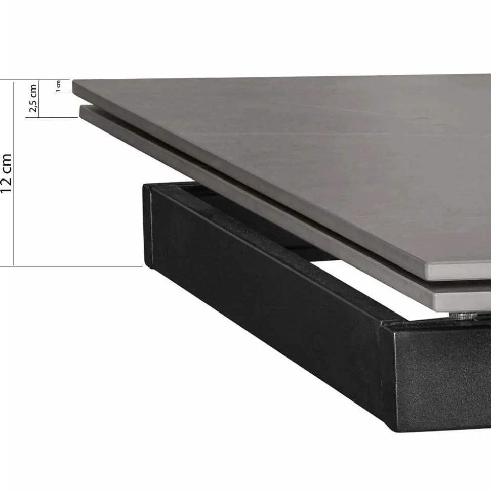 Ausziehbarer Esstisch in Dunkelgrau Keramik - Filios