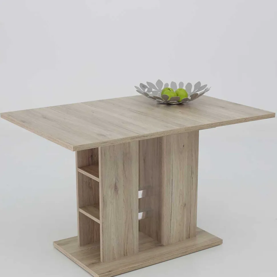 Ausziehbarer Esstisch mit Säulengestell Regal - Casbella