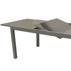 Ausziehbarer Gartentisch Glasgow aus Glas & Alu