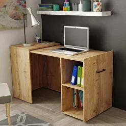 Ausziehbarer Schreibtisch in Wildeiche Optik - Latrina