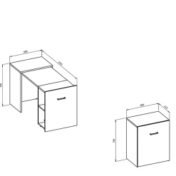 Ausziehbarer Schreibtisch in Wildeiche Optik - Latrina