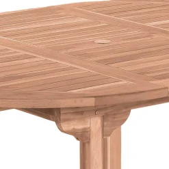 Ausziehbarer Teakholz Gartentisch rund oval - Klahuma