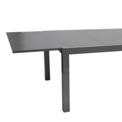 Ausziehbarer Tisch für Garten Bennus mit Glasplatte Grau