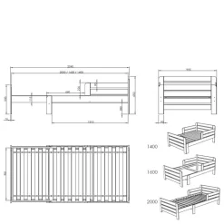 Ausziehbares Kinderbett in zwei Größen - Rivossa