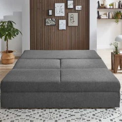 Ausziehsofa in Anthrazit Stoffbezug - Gilverny