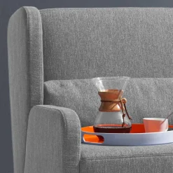 Ausziehsofa in Grau Stoff - Vergoma