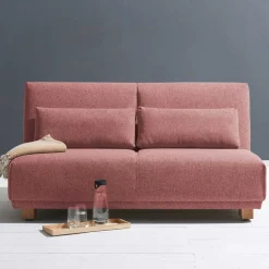 Ausziehsofa in Rosa Webstoff - Pirlo