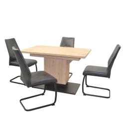 Ausziehtisch & Schwingstühle Set - Gedeon (fünfteilig)