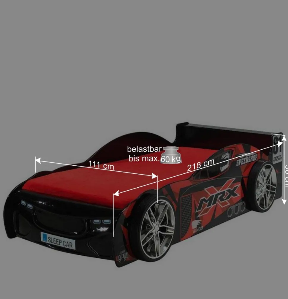 Autobett mit Matratze - Rennwagen Design - Olivo