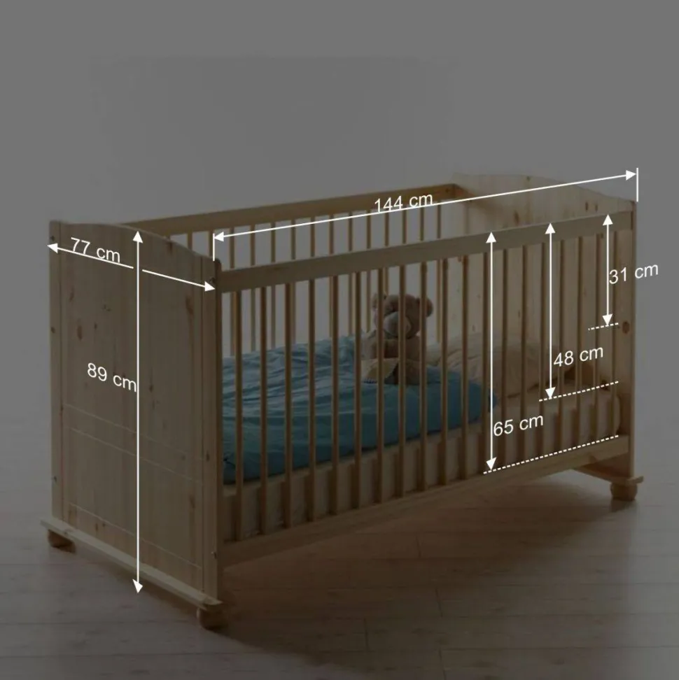 Babybett Cilian aus Kiefer Massivholz