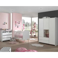Babyzimmer Kompletteinrichtung in Weiß - Mauricia (vierteilig)