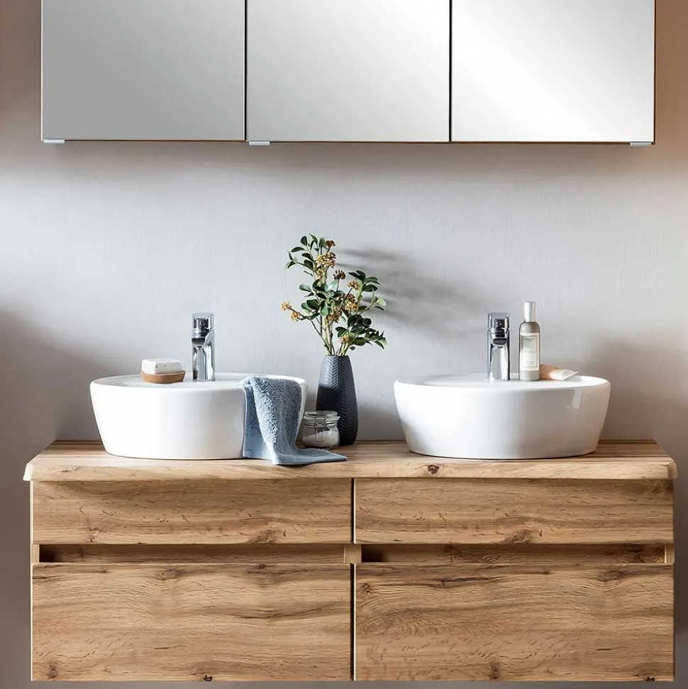 Bad Doppel-Waschplatz in Wildeiche Baumkante - Drumias