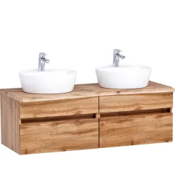 Bad Doppel-Waschplatz in Wildeiche Baumkante - Drumias