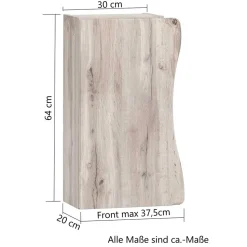 Bad Hängeschrank in Baumkante Wildeiche Optik - Breznia