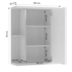 Bad Hängeschrank mit Spiegeltür - Asutria