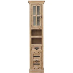 Bad Hochschrank aus Holz Grey Wash - Abid