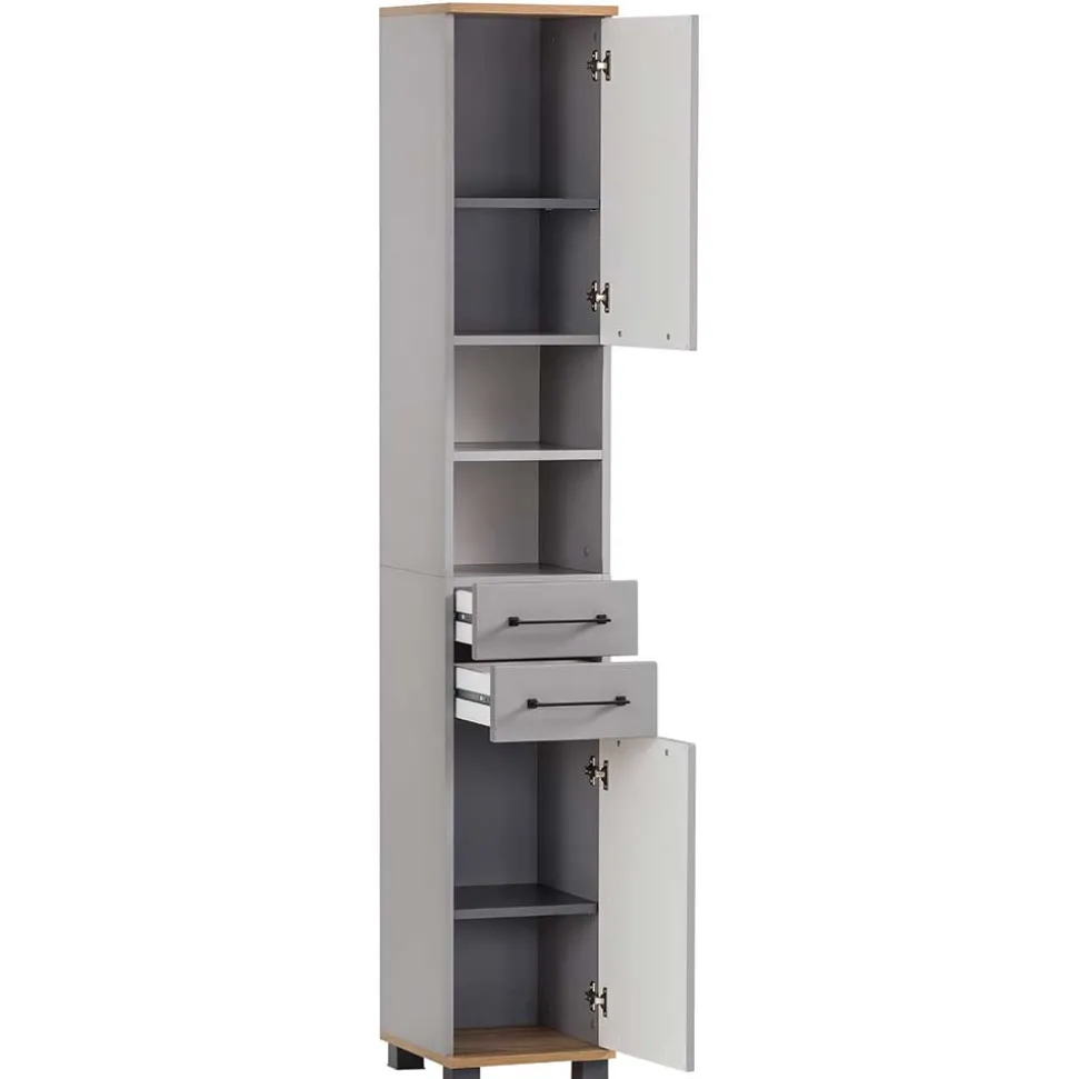 Bad Hochschrank in Platingrau - Benja