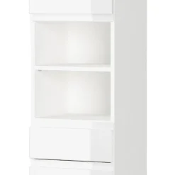 Bad Hochschrank in Weiß Hochglanz - Loeesa